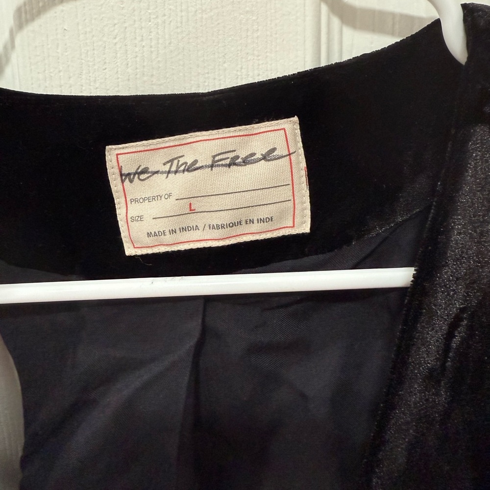 Free People Black Velvet Women's Vest - Picture 3 of 4